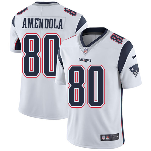 Nike Patriots #80 Danny Amendola White Men's Stitched NFL Vapor Untouchable Limited Jersey